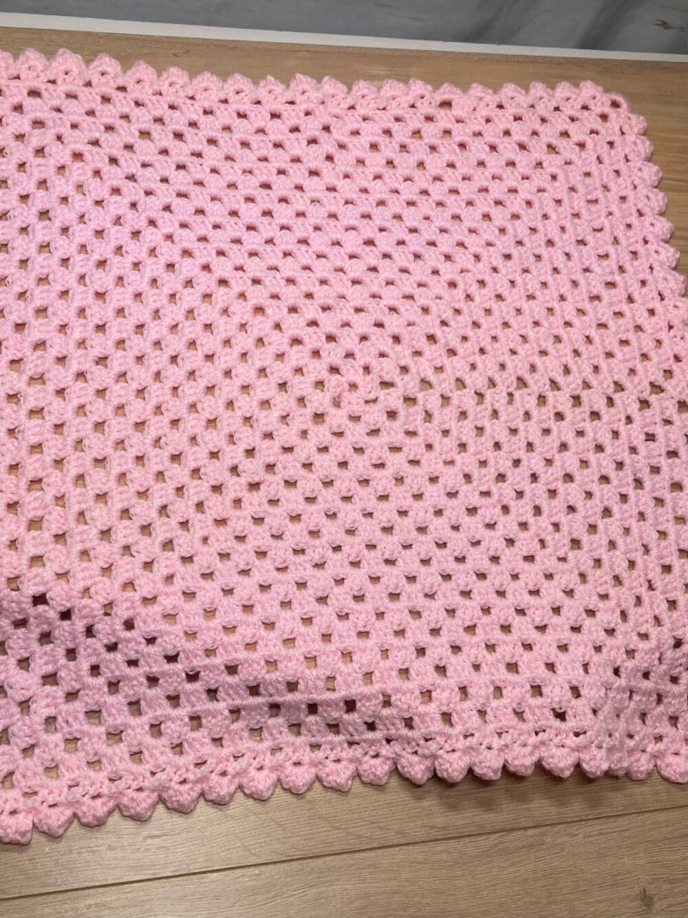 Handmade Crochet Pink Baby Security Blanket Lovey 18x18